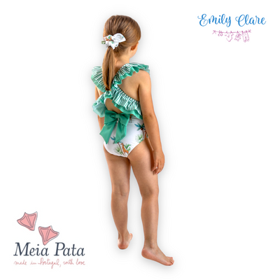 Girls Giraffe Print Swimming Costume by Meia Pata