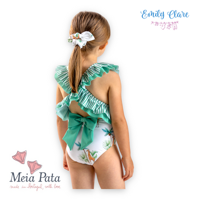 Girls Giraffe Print Swimming Costume by Meia Pata