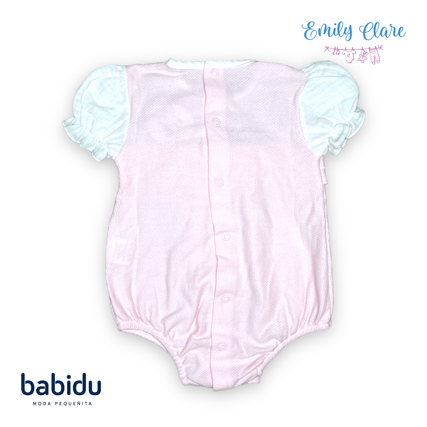 Girls Pink and White Cotton Piqué Shortie by Babidu