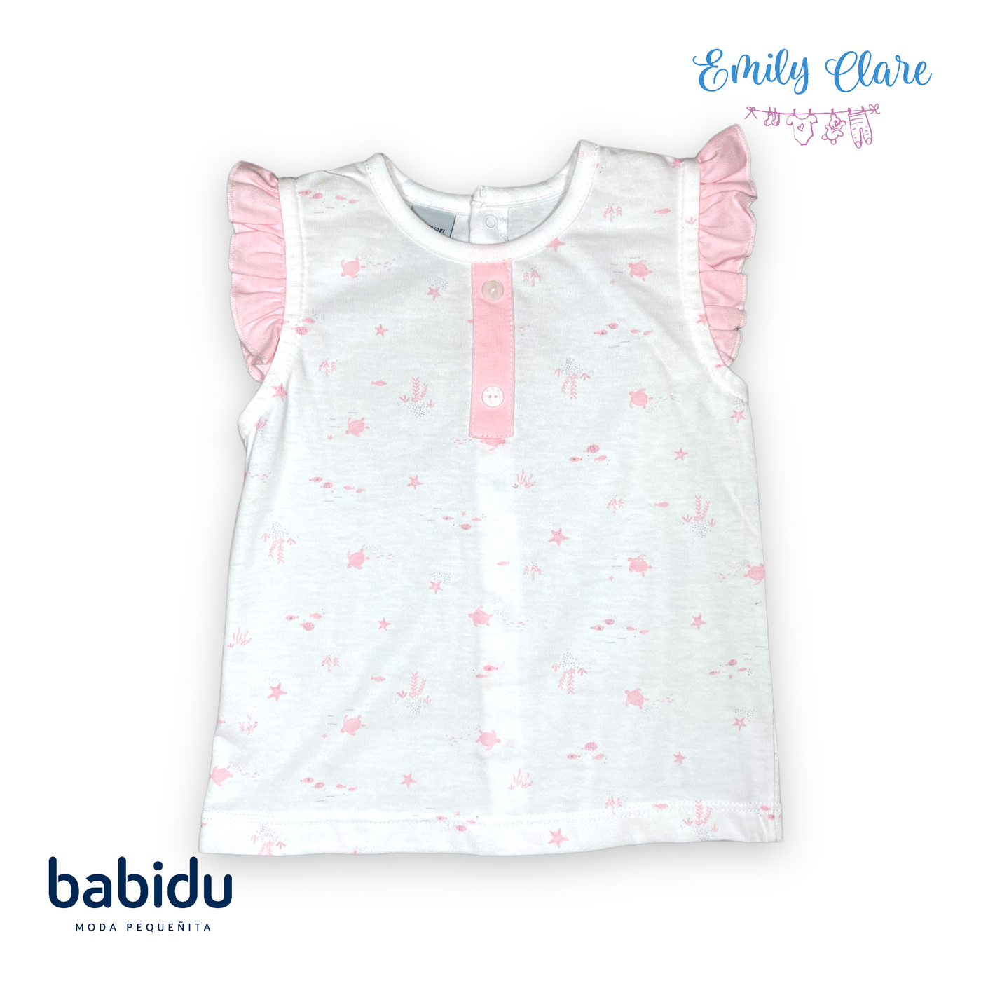 Girls Turtle Print Cotton Shortie Set by Babidu