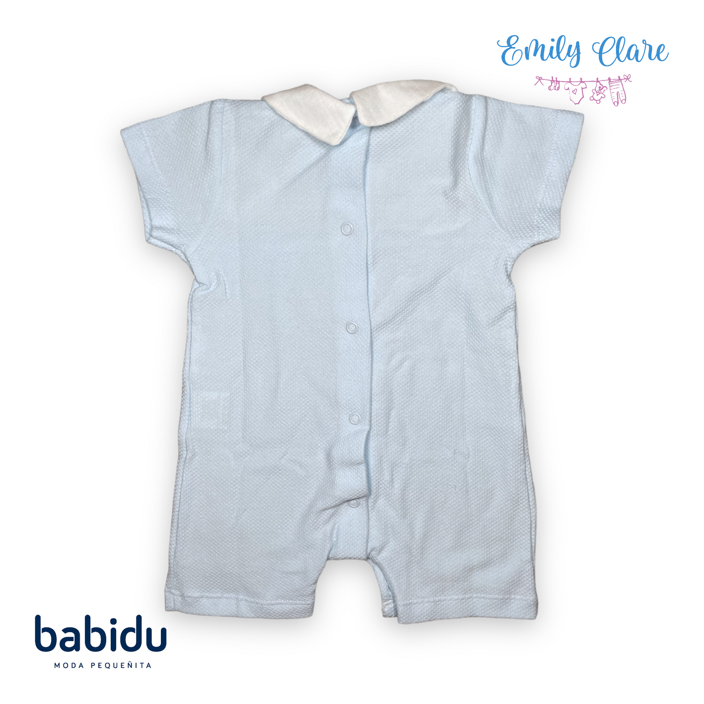 Boys Blue Cotton Piqué Shortie by Babidu