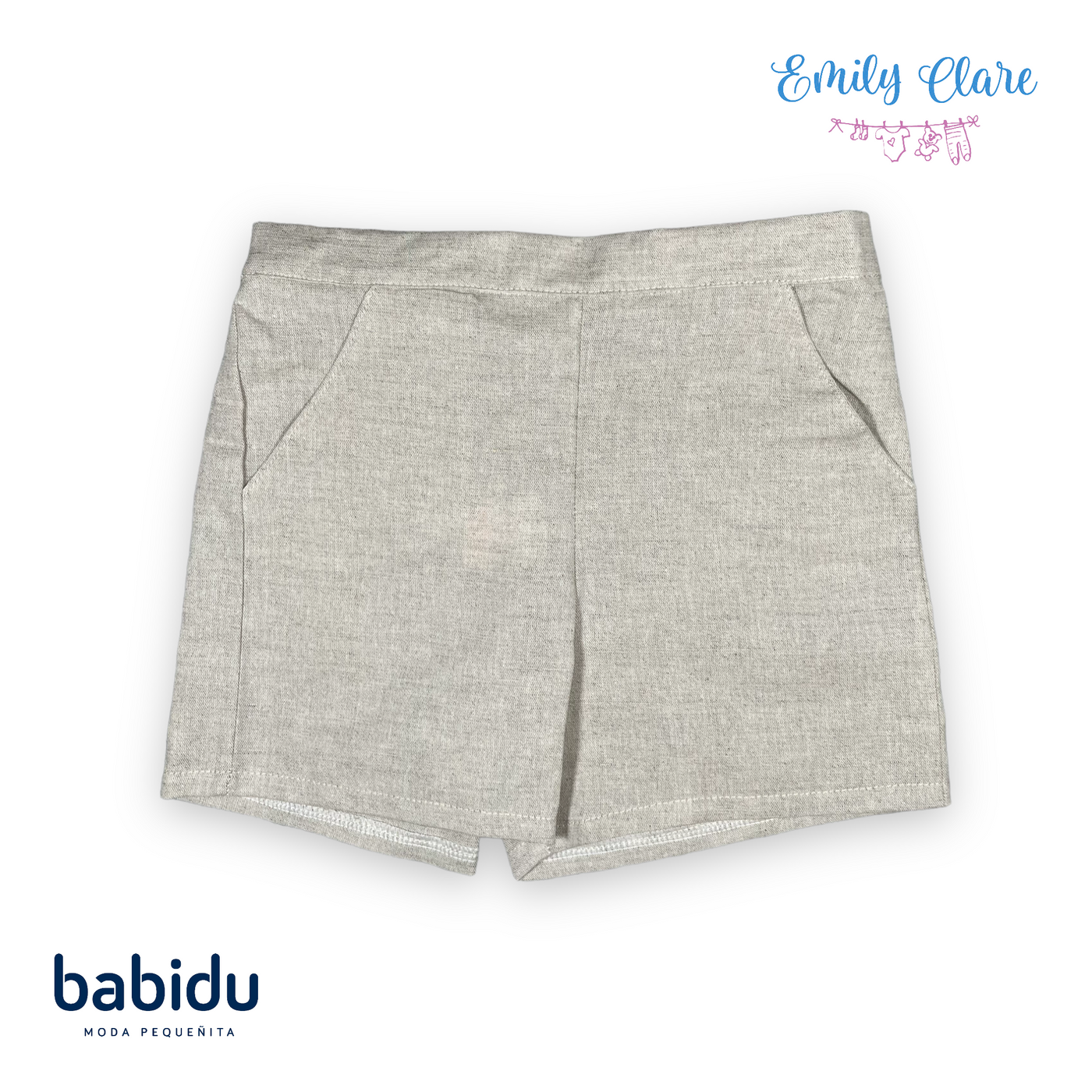 Boys Classic Beige Linen Shorts Set by Babidu