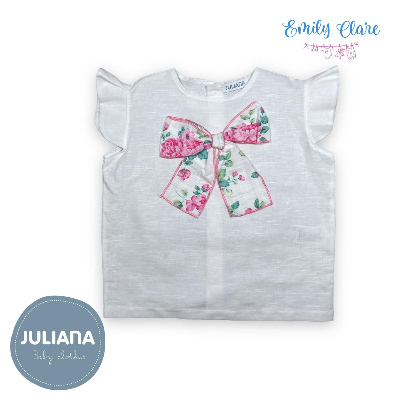 White & Pink Strawberry Print Jam Pants Set by Juliana