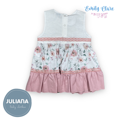 Girls Dusky Pink Floral Dress By Juliana