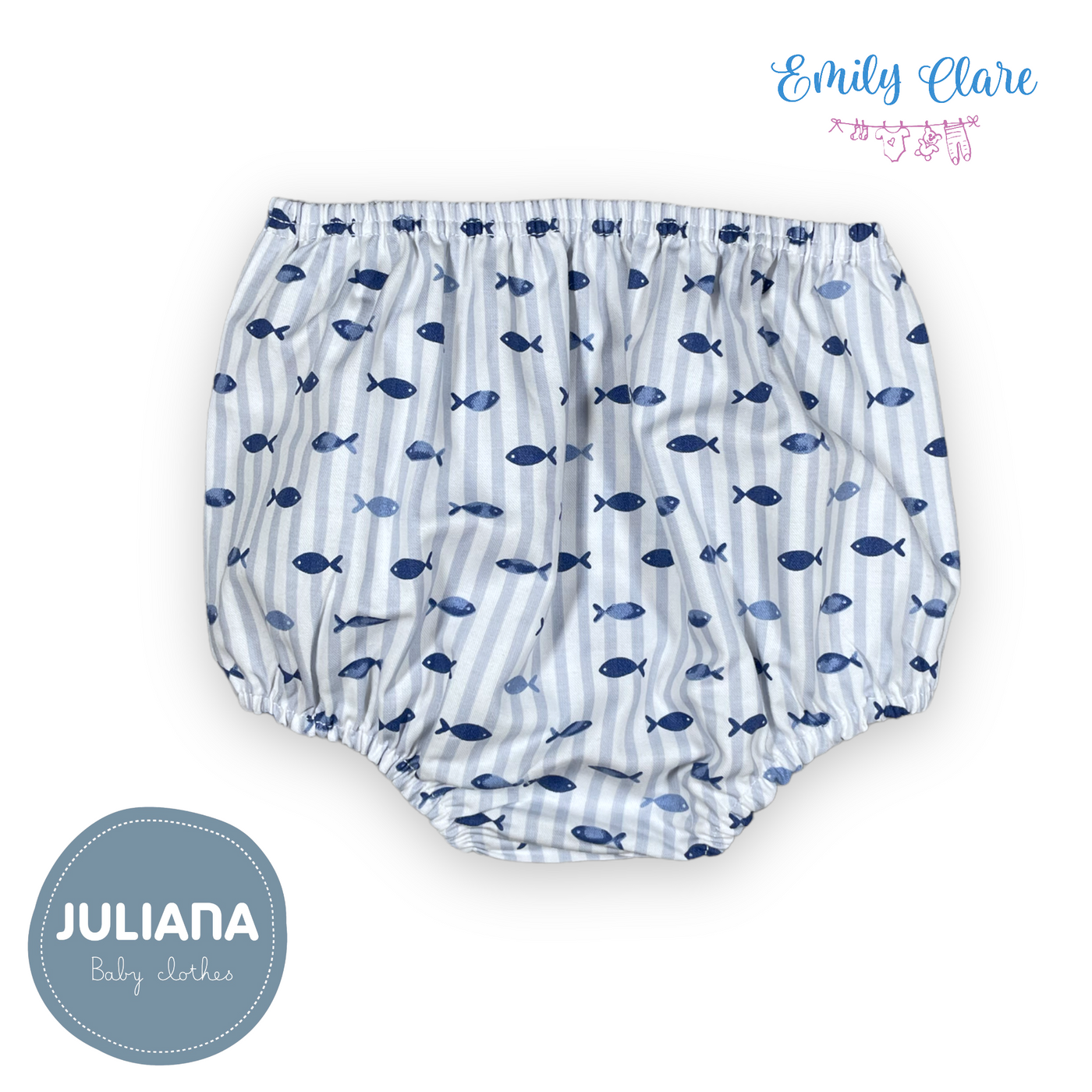 Girls Navy & White Marine Print Top & Jam Pants Set By Juliana