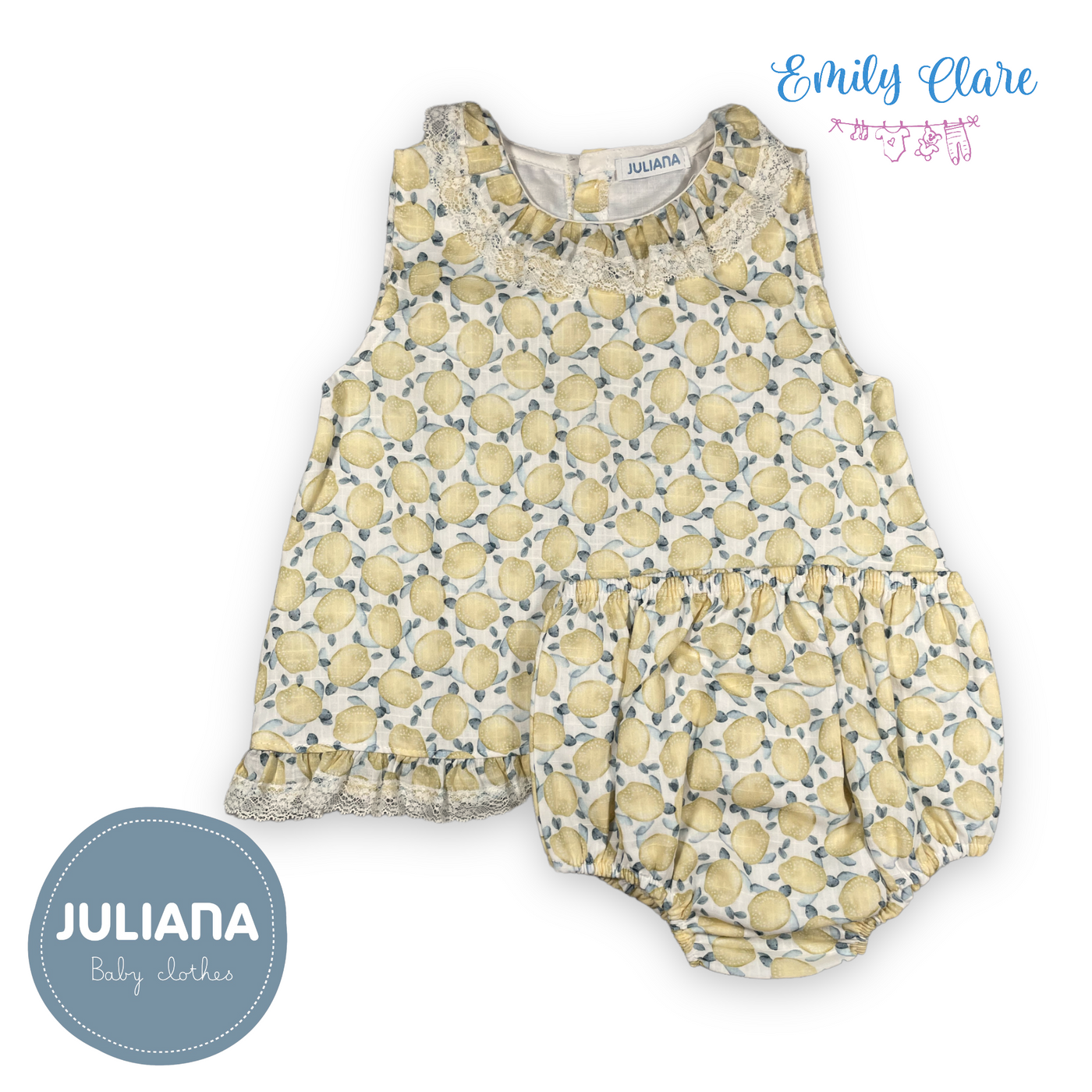 Girls Turtle Print Top & Jam Pants Set in Yellow by Juliana