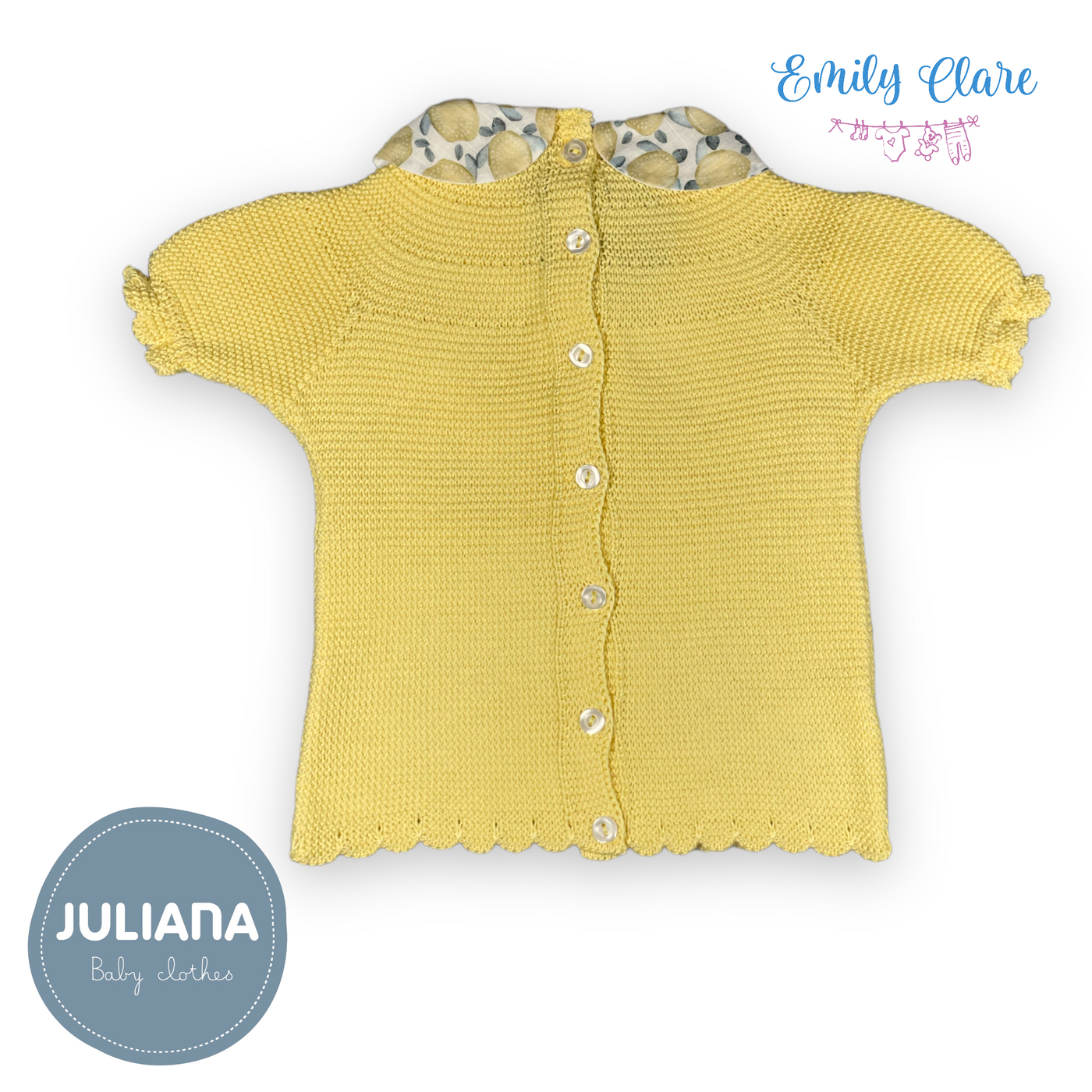 Unisex Turtle Knitted Top & Jam Pants Set in Yellow by Juliana