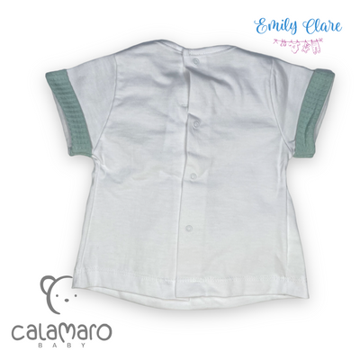 Boys White & Mint Two Piece Set By Calamaro