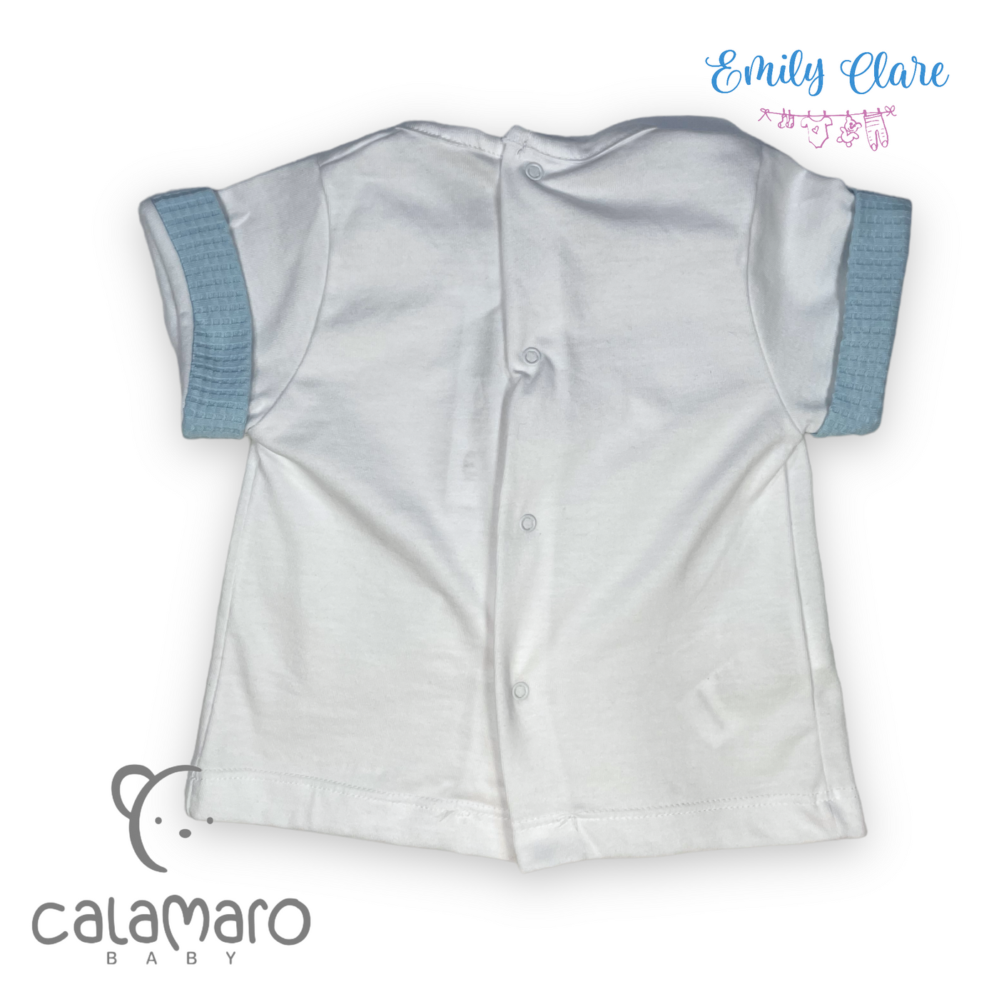 Boys White & Blue Two Piece By Calamaro