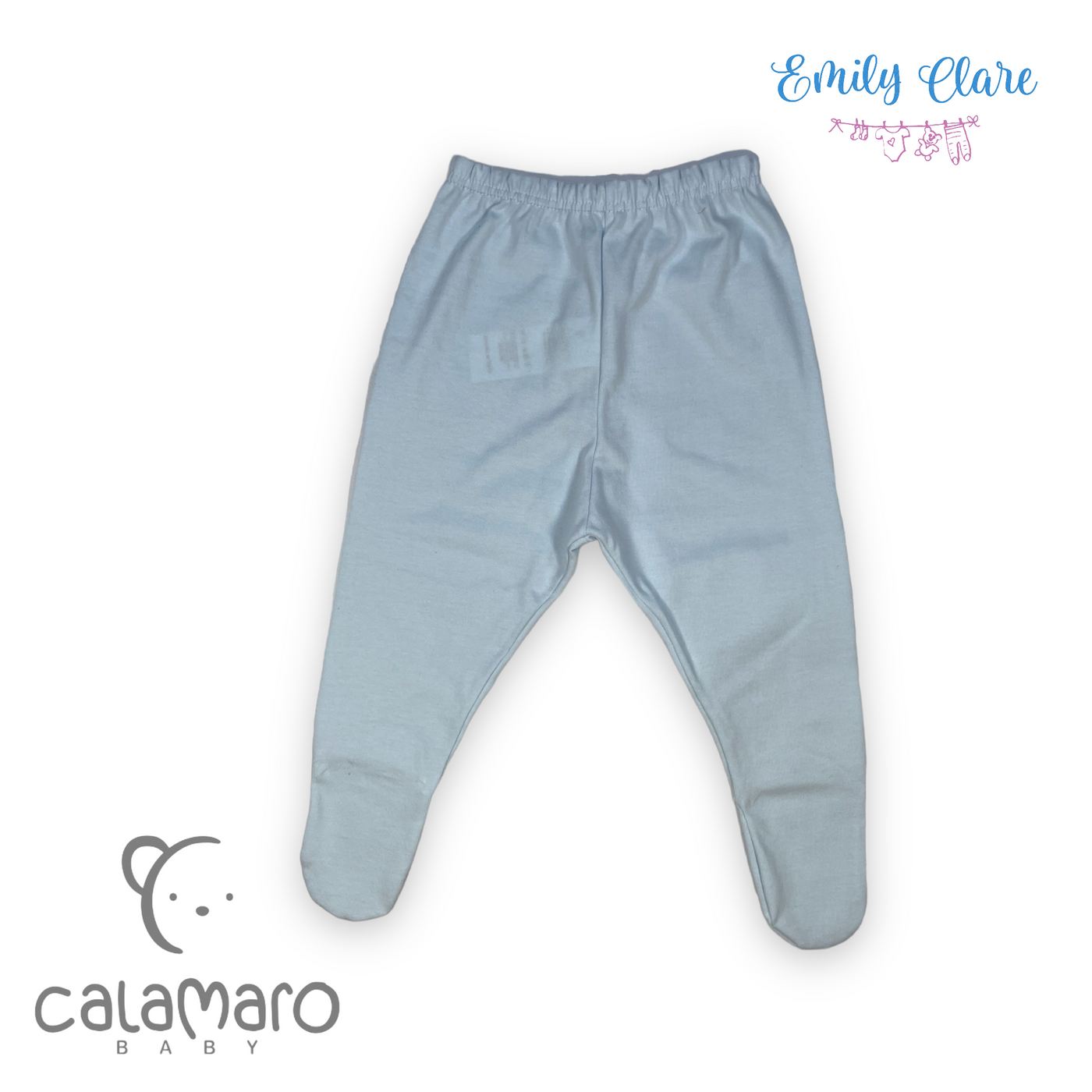 Boys White & Blue Two Piece Babygrow By Calamaro