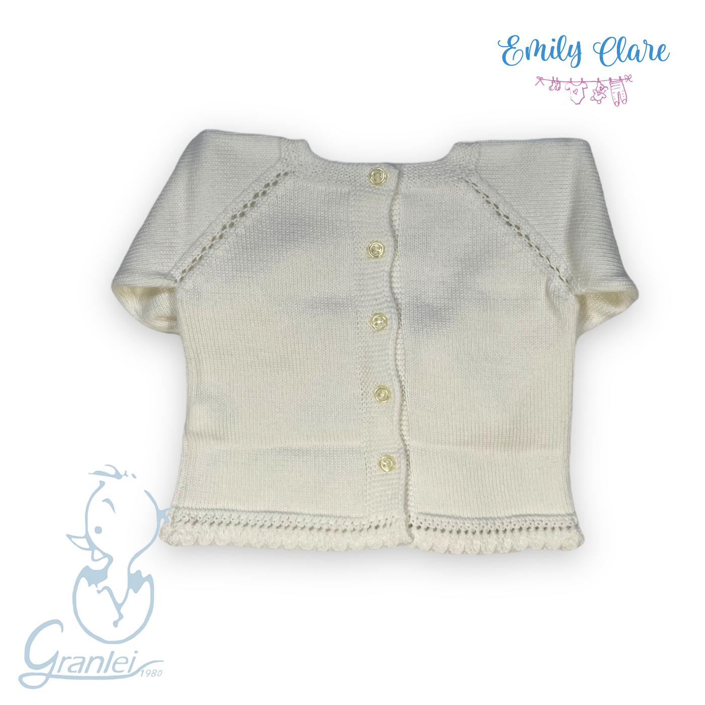 Girls Ivory Knitted Two Piece Tulle  Babygrow Set By Granlei