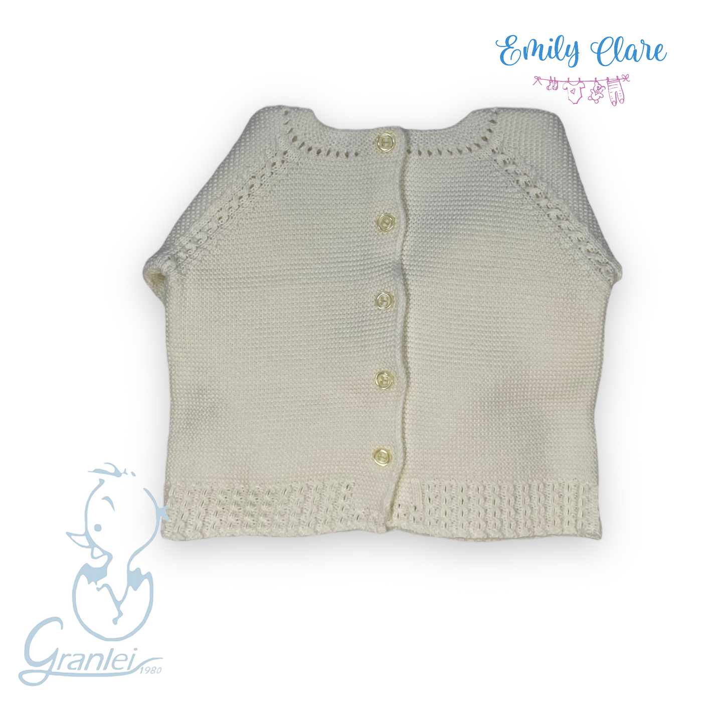 Unisex Two Piece Ivory Babygrow By Granlei