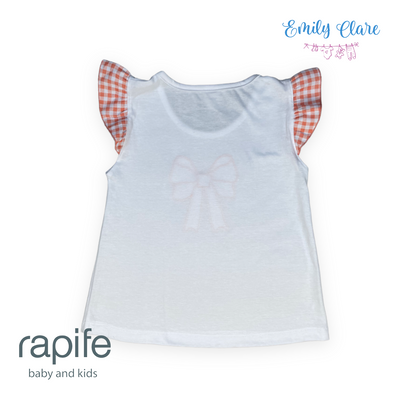 Girls Orange Gingham Shorts Set By Rapife