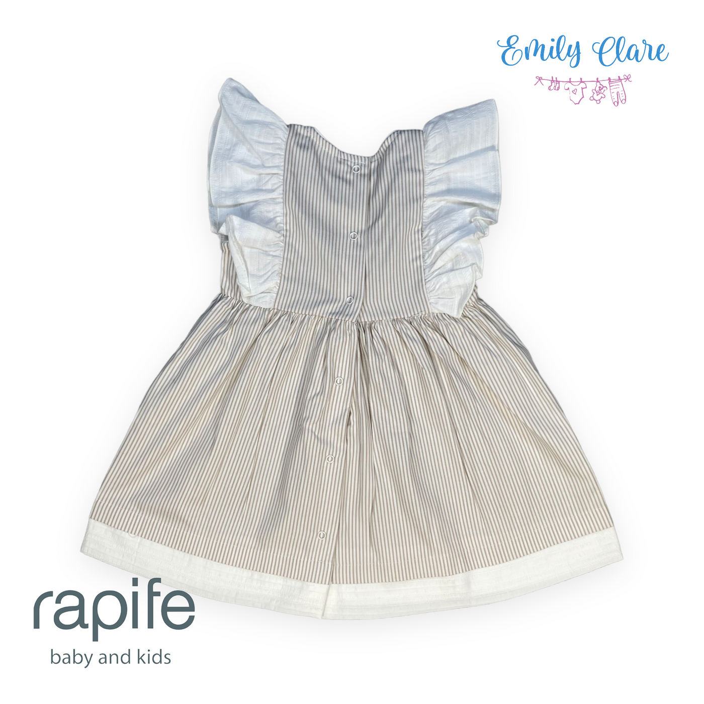 Girls Camel Striped Dress By Rapife