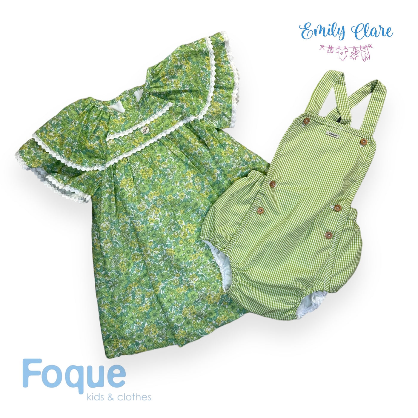 Unisex Green Dungaree Romper by Foque