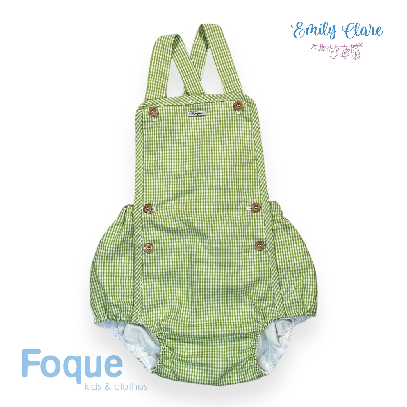 Unisex Green Dungaree Romper by Foque