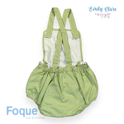 Unisex Green Dungaree Romper by Foque