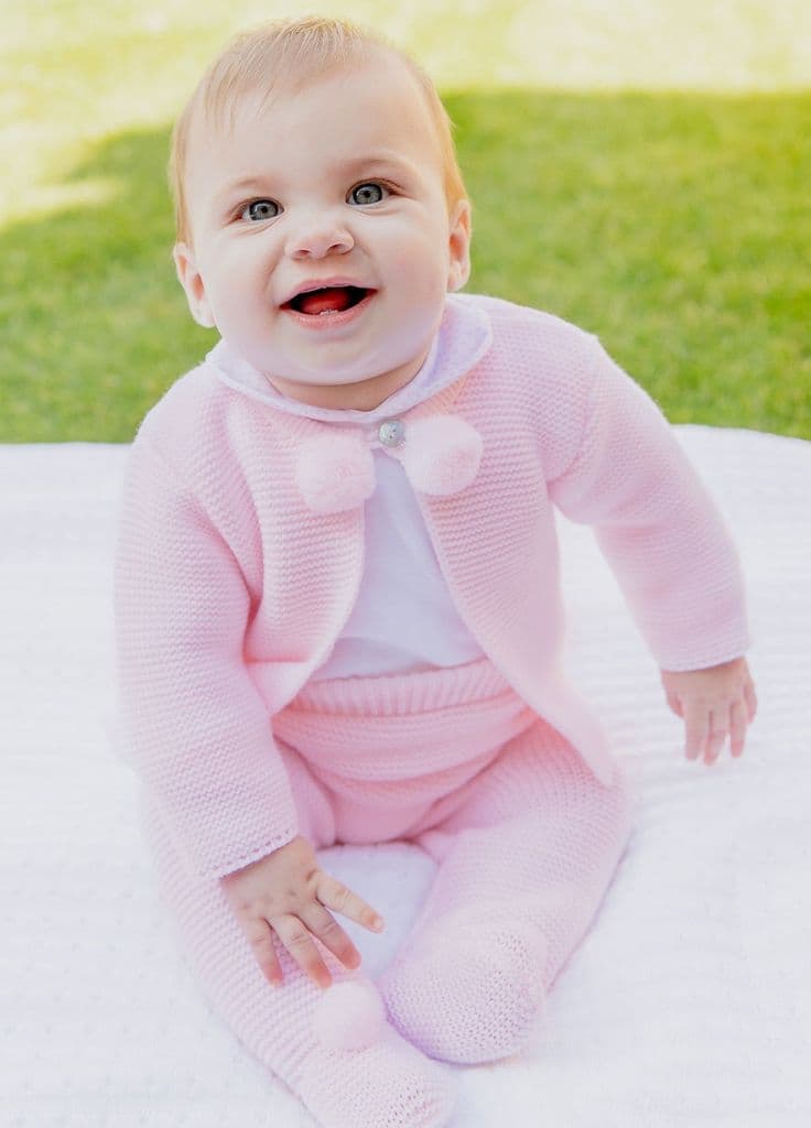 Pom Pom Knitted Set in Pink by Dandelion