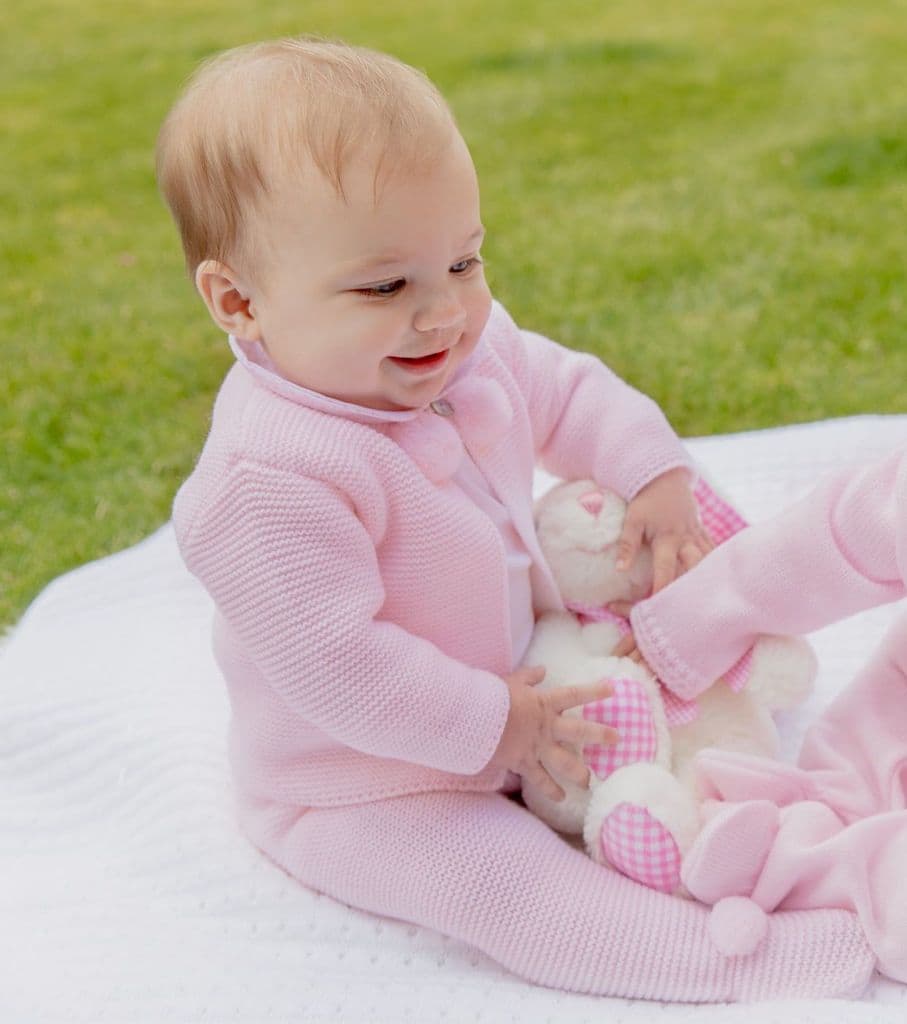 Pom Pom Knitted Set in Pink by Dandelion