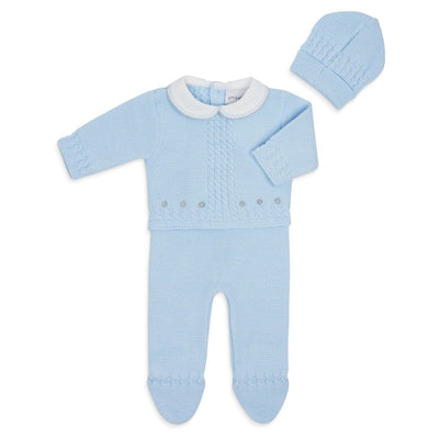 Knitted 3 Piece Legging Set in Blue by Dandelion