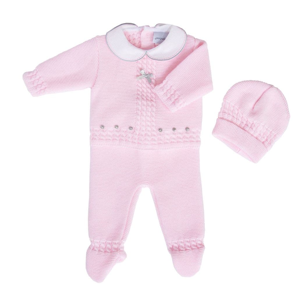 Knitted 3 Piece Legging Set in Pink by Dandelion