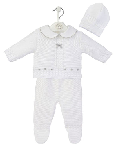 Knitted 3 Piece Legging Set in White by Dandelion