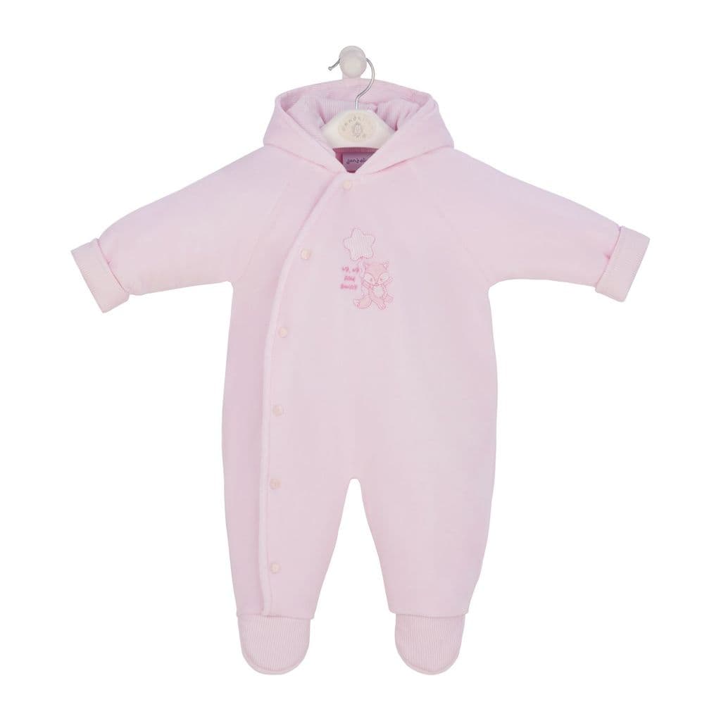 Foxy Velour "Up, Up and Away" Pram Suit in Pink by Dandelion