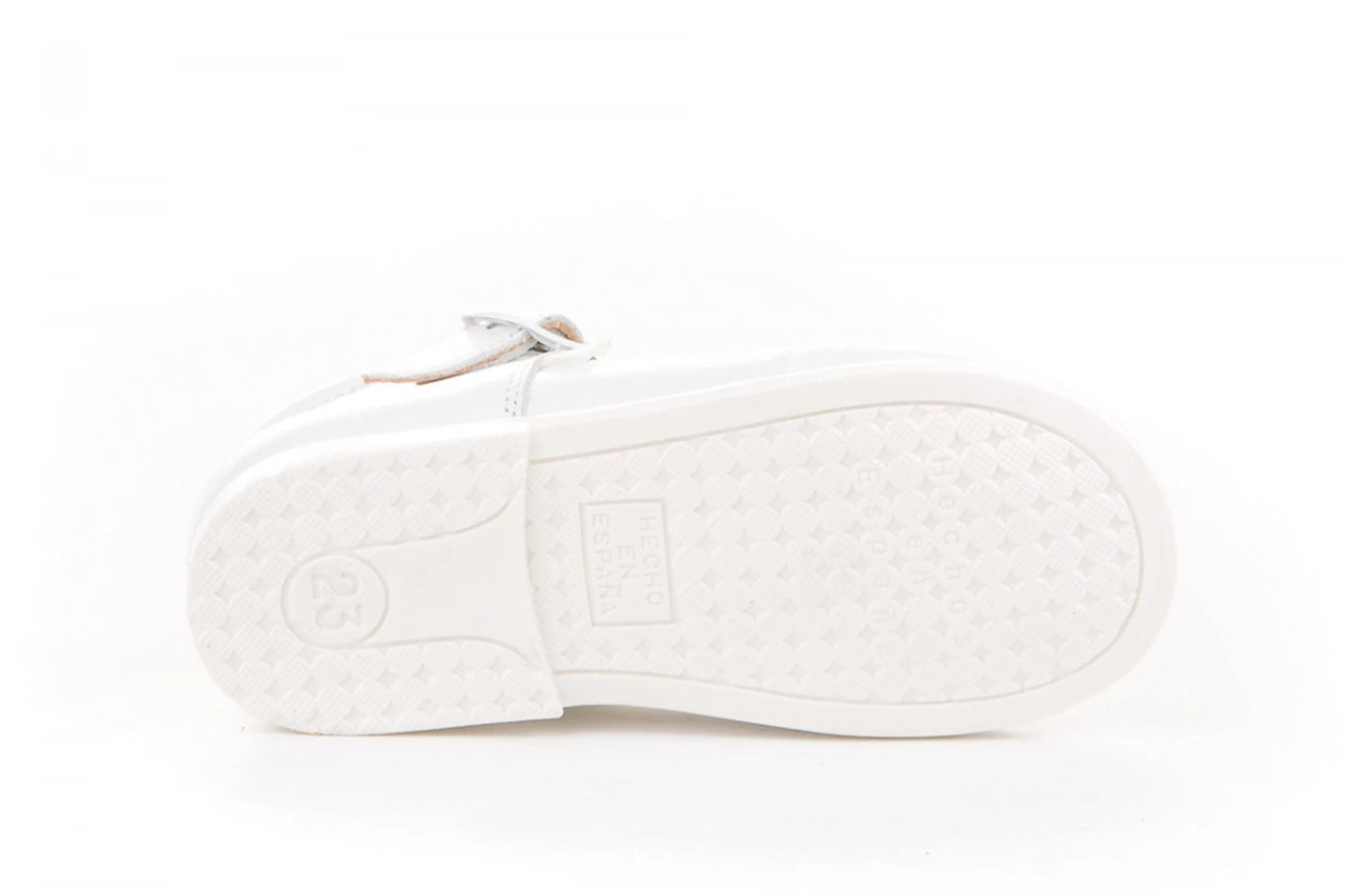 Boys White Soft Leather T-Bar Shoes by AngelitoS