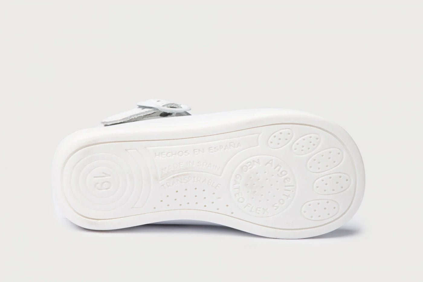 Unisex White Soft Leather T-Bar First Shoes by AngelitoS